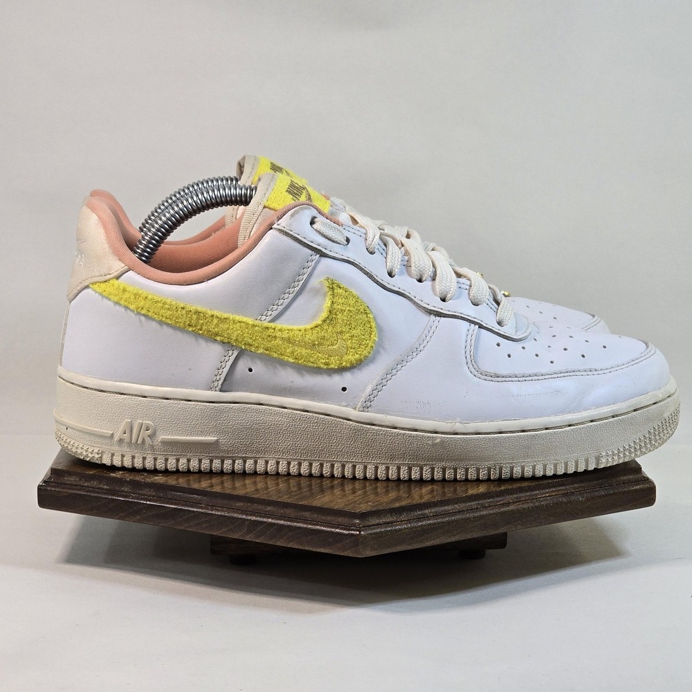 Nike Air Force 1 Low Shoes Womens Size 9 White Yellow Chenille Miami DV2183-100